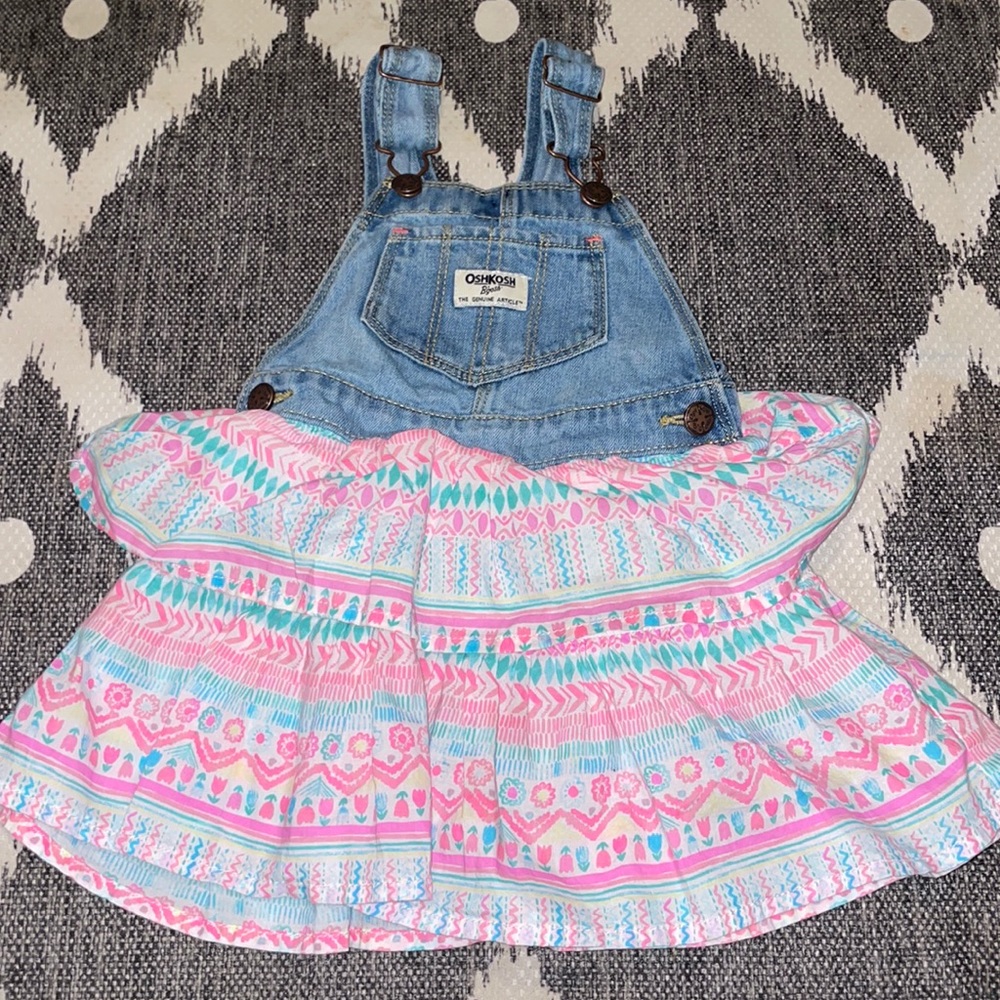 🦚OshKosh denim overall dress - Picture 1 of 5